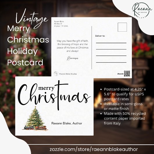 ヴィンテージメリークリスマスホリデーハガキ シーズンポストカード