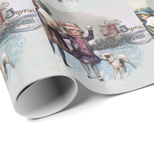 ヴィンテージメリークリスマスホリデー ラッピングペーパー (ロールコーナー)