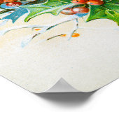 ヴィンテージメリークリスマスホリーベリーズスノーフェスティバル ポスター (角)