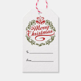 ヴィンテージメリークリスマスホワイトギフトラベル ギフトタグ