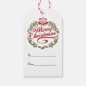 ヴィンテージメリークリスマスホワイトギフトラベル ギフトタグ (裏面)