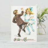 ヴィンテージメリークリスマスボーイ&ガールダンス シーズンカード (スタンド正面)