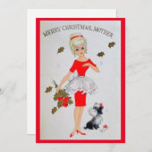 ヴィンテージメリークリスマスマザーホリデーカード シーズンカード (正面/裏面)