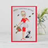 ヴィンテージメリークリスマスマザーホリデーカード シーズンカード (スタンド正面)