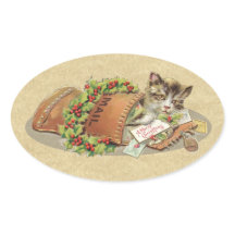 ヴィンテージメリークリスマスメール猫