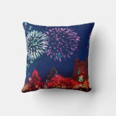 ヴィンテージメリークリスマスライトパターンフェスティバル クッション (裏面)