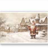 ヴィンテージメリークリスマスレッドサンタ シール (正面)