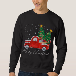 ヴィンテージメリークリスマスレッドトラッククリスマスツリーS スウェットシャツ