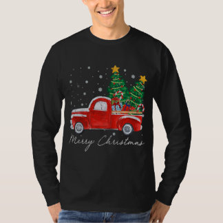 ヴィンテージメリークリスマスレッドトラッククリスマスツリーS Tシャツ