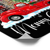 ヴィンテージメリークリスマスレッドトラックファッションドオールドCh ポスター (角)