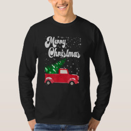 ヴィンテージメリークリスマスレッドトラックファッションド旧 Tシャツ