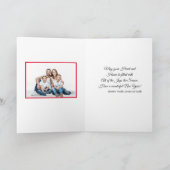 ヴィンテージメリークリスマスレッドポイントセチアス写真 シーズンカード (内部)