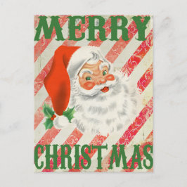 ヴィンテージメリークリスマスレトロサンタクロース シーズンポストカード