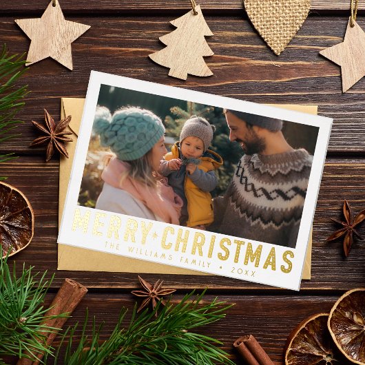 ヴィンテージメリークリスマスレトロタイポグラフィ |赤 箔シーズンカード