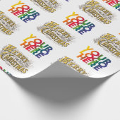 ヴィンテージメリークリスマス企業のビジネスロゴ ラッピングペーパー (角)