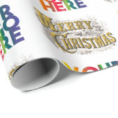 ヴィンテージメリークリスマス企業のビジネスロゴ ラッピングペーパー (ロールコーナー)