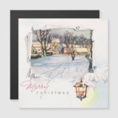 ヴィンテージメリークリスマス冬の風景 (正面/裏面)