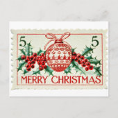 ヴィンテージメリークリスマス切手 シーズンポストカード (正面)