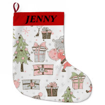 ヴィンテージメリークリスマス大きなクリスマスストッキング