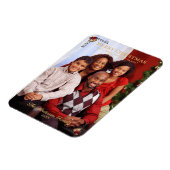 ヴィンテージメリークリスマス家族の写真グリーティング マグネット (左側)