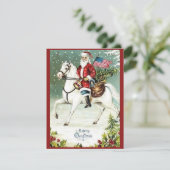 ヴィンテージメリークリスマス愛国的サンタクロース シーズンカード (スタンド正面)