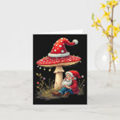 ヴィンテージメリークリスマス格言マッシュルームサンタクロース カード (黄色い花)