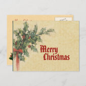 ヴィンテージメリークリスマス葉書 シーズンポストカード (正面/裏面)