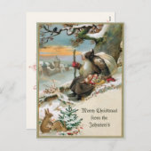 ヴィンテージメリークリスマス葉書 シーズンポストカード (正面/裏面)