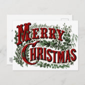 ヴィンテージメリークリスマス葉書 シーズンポストカード (正面/裏面)