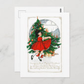 ヴィンテージメリークリスマス葉書 ポストカード (正面/裏面)