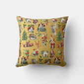 ヴィンテージメリークリスマス金ゴールドファミリー名 クッション (裏面)