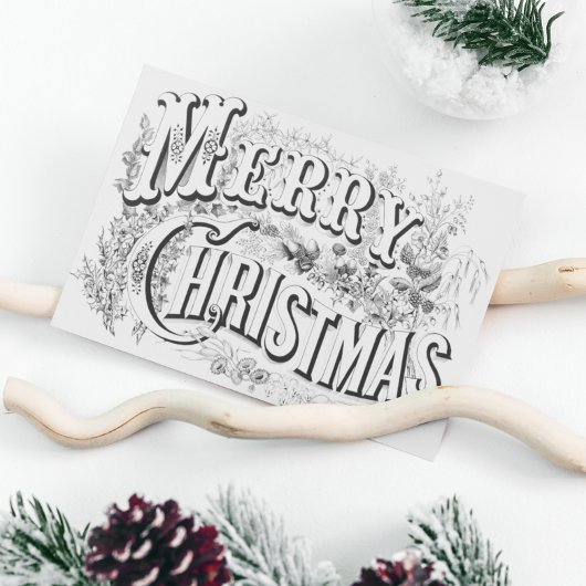 ヴィンテージメリークリスマス1876イラストレーション シーズンポストカード