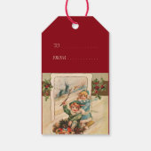 ヴィンテージメリークリスマス、そりの子供たち ギフトタグ (裏面)