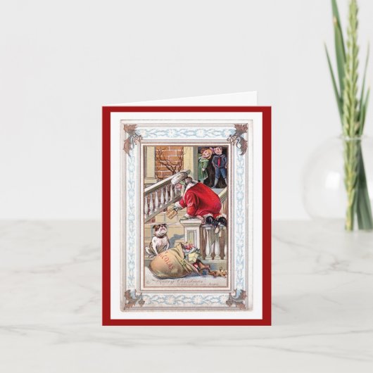 ヴィンテージメリークリスマス – ようこそ私たちのホームカード シーズンカード (正面)