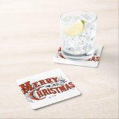ヴィンテージメリークリスマス スクエアペーパーコースター (インサイチュ)