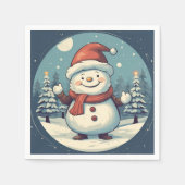 ヴィンテージメリークリスマス スタンダードカクテルナプキン (正面)