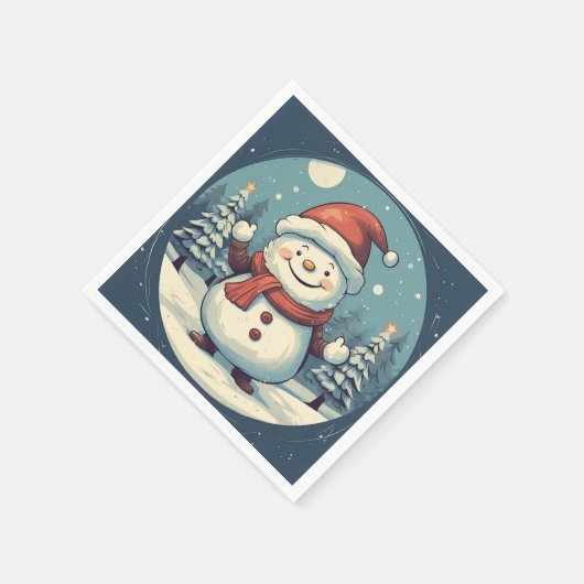 ヴィンテージメリークリスマス スタンダードカクテルナプキン (角)