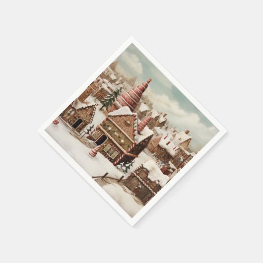 ヴィンテージメリークリスマス スタンダードカクテルナプキン (角)