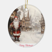 ヴィンテージメリークリスマス セラミックオーナメント (左)