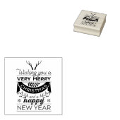 ヴィンテージメリークリスマス&ハッピーニューイヤー ラバースタンプ (押印)