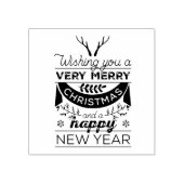 ヴィンテージメリークリスマス&ハッピーニューイヤー ラバースタンプ (インプリント)