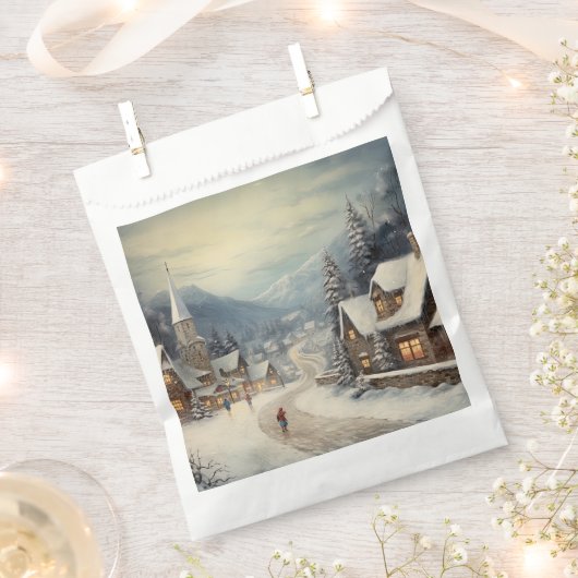 ヴィンテージメリークリスマス フェイバーバッグ (クリップ留めされた状態)