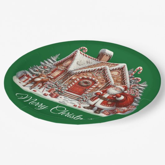 ヴィンテージメリークリスマス ペーパープレート (アングル)