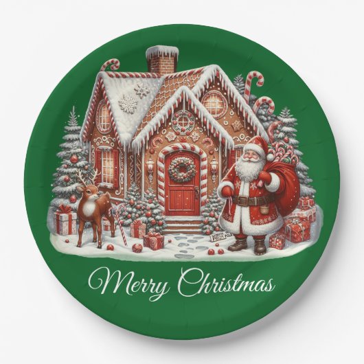 ヴィンテージメリークリスマス ペーパープレート (正面)
