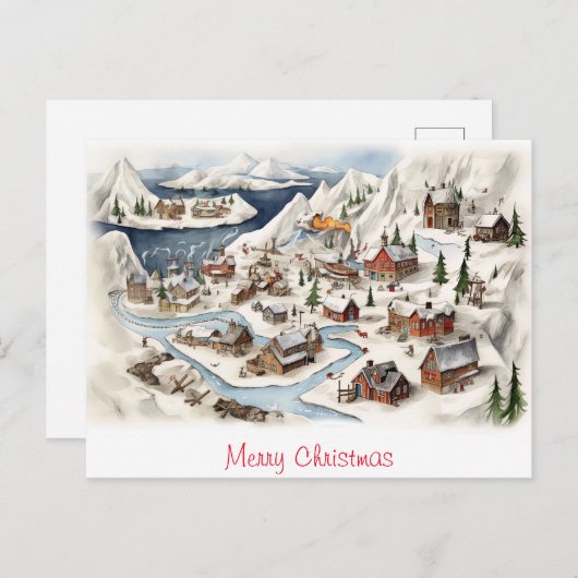 ヴィンテージメリークリスマス ポストカード (正面/裏面)