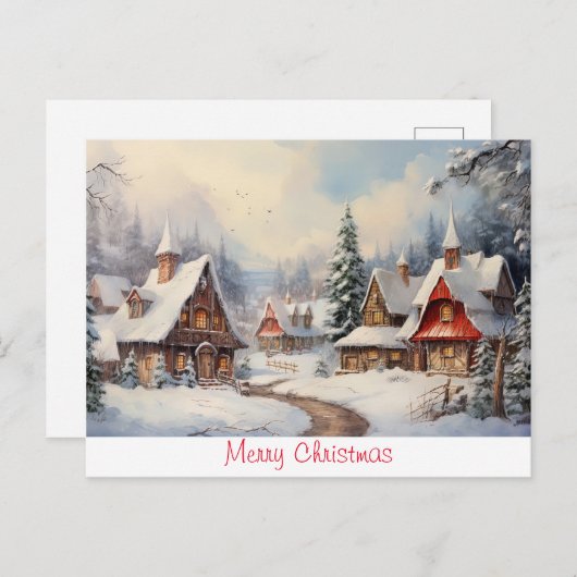 ヴィンテージメリークリスマス ポストカード (正面/裏面)