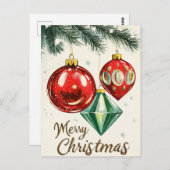 ヴィンテージメリークリスマス ポストカード (正面/裏面)