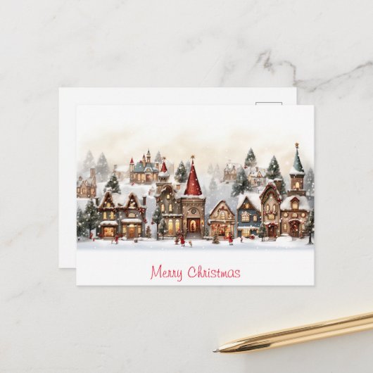 ヴィンテージメリークリスマス ポストカード (正面/裏面インサイチュ)