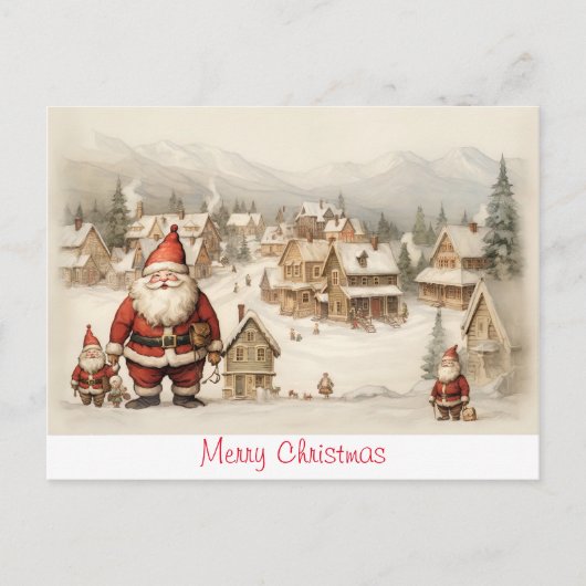 ヴィンテージメリークリスマス ポストカード (正面)