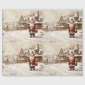 ヴィンテージメリークリスマス ラッピングペーパー (フラット)